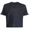 Giorgio Armani V-neck short-sleeved shirt - Blue