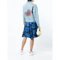 Kenzo poppy print denim jacket - Blue