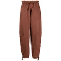 GANNI hemp cargo track pants - Brown
