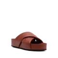 Stella McCartney logo-strap flatform sandals - Brown