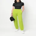 MSGM embroidered-logo knitted trousers - Green