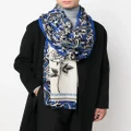 ETRO floral jacquard scarf - Blue