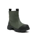 GANNI contrast toe-cap detail boots - Green