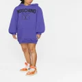 Moschino smiley-face logo-print hooded dress - Purple
