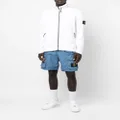 Stone Island Compass-motif zip-up hoodie - White