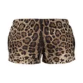 Dolce & Gabbana leopard-print swim shorts - Brown