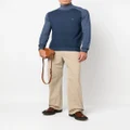 ETRO embroidered-logo roll neck sweater - Blue