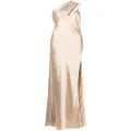Michelle Mason side-slit one-shoulder gown - Gold