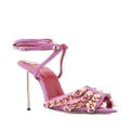 HARDOT chain-detail heeled sandals - Purple