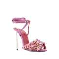 HARDOT chain-detail heeled sandals - Purple