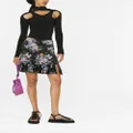 Rabanne floral-print ruffle-hem skirt - Black