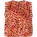Stella McCartney animal-print sleeveless blouse - Pink