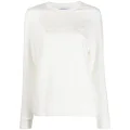 Calvin Klein embossed-logo long-sleeve T-shirt - Neutrals