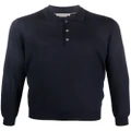 Corneliani long-sleeve wool polo shirt - Blue
