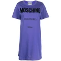 Moschino logo-print T-shirt dress - Purple