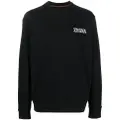 Zegna chest logo-print detail sweatshirt - Black