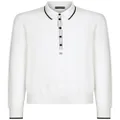 Dolce & Gabbana logo-patch cotton polo shirt - White