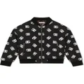 Dolce & Gabbana Kids DG-logo quilted bomber jacket - Black