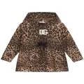 Dolce & Gabbana Kids leopard-print hooded dress - Brown