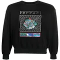 Ferrari graphic-print cotton sweatshirt - Black