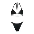 Dolce & Gabbana logo-plaque halterneck bikini set - Black