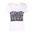 Alexander McQueen bustier print T-shirt - White