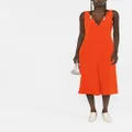 Victoria Beckham twist-shoulder fit-and-flare dress - Orange