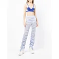 Dion Lee ruched striped trousers - Blue