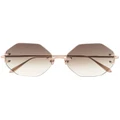 Linda Farrow Arua hexagon-frame sunglasses - Pink