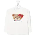 Monnalisa logo-print long-sleeve T-shirt - White