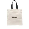 Jil Sander logo-print cotton tote bag - White