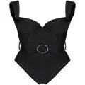 Noire Swimwear belted bustier-style swimsuit - Black