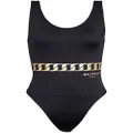 Balmain chain link print swimsuit - Black