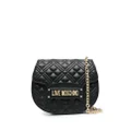 Love Moschino quilted logo-plaque satchel bag - Black
