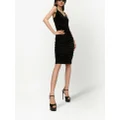 Dolce & Gabbana ruched velvet-effect sleeveless dress - Black