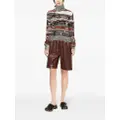 Missoni roll-neck knitted jumper - Brown