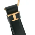 Tod's T-logo leather keychain - Black