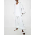 Sleeper feather-trim two-piece pyjama - White