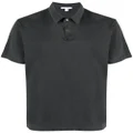James Perse sueded-jersey polo shirt - Grey