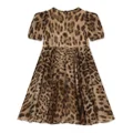 Dolce & Gabbana Kids leopard-print chiffon midi dress - Brown