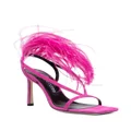 Sergio Rossi feather-trim suede-leather sandals - Pink
