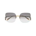 Alexander McQueen Eyewear square tinted sunglasses - Gold