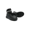 Marni Kids logo-print lace-up sneakers - Black