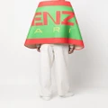 Kenzo logo-print detail cape scarf - Green