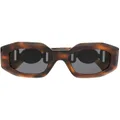 Versace Eyewear oversized tortoiseshell Medusa sunglasses - Brown