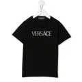 Versace Kids gem-logo short-sleeve T-shirt - Black