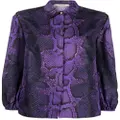 Roberto Cavalli snake-print silk shirt - Purple