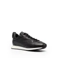 Giorgio Armani panelled lace-up leather sneakers - Black