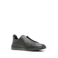 Zegna panelled leather slip-on sneakers - Black