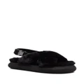 Moncler Solarisse faux-fur flat sandals - Black